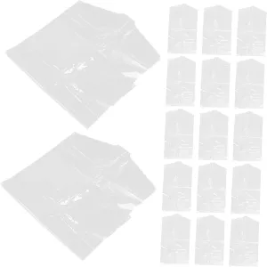 GLEAVI 60pcs Dry Cleaning Bags for Suits Garment Covers Hanger Pockets Hanging Garment Bags for Clothing Storage