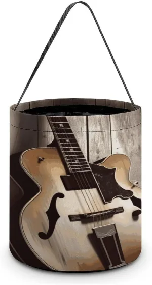 Guitar Pictures Halloween Tote Candy Bag Candy Basket Candy Bucket Gift Bag for Halloween Party