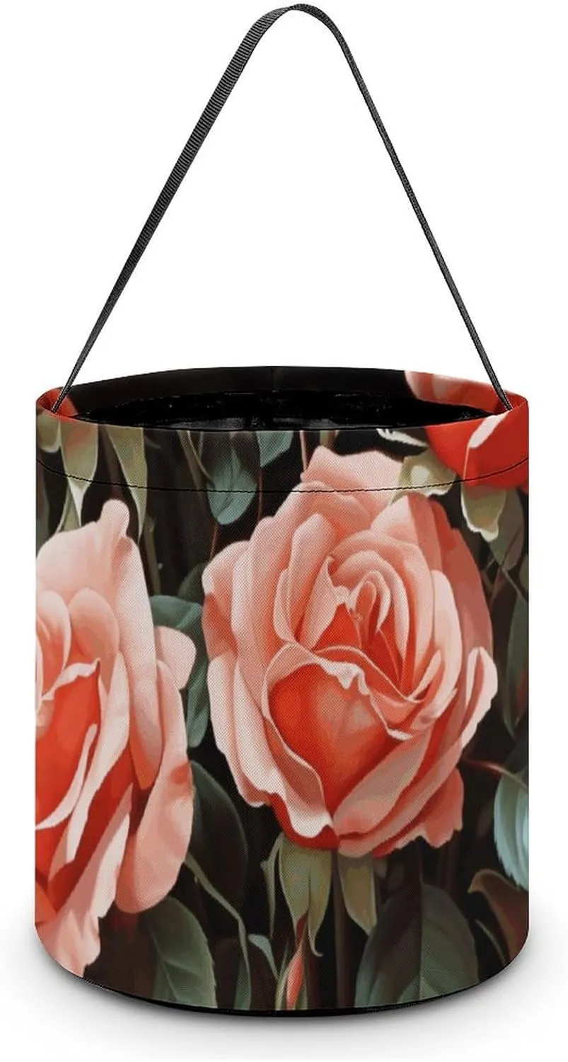 Halloween Tote Candy Bag Beautiful Rose Gift Candy Basket Candy Bucket Halloween Party Favors for Kids