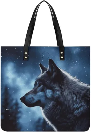 Handbags for WomenLonely WolfTrendy Vegan Leather Hobo Handbags,Women's Soft Bucket Bag For Women - Ladies Handbags For Work, Travel, Casual Use,Birthday Gifts
