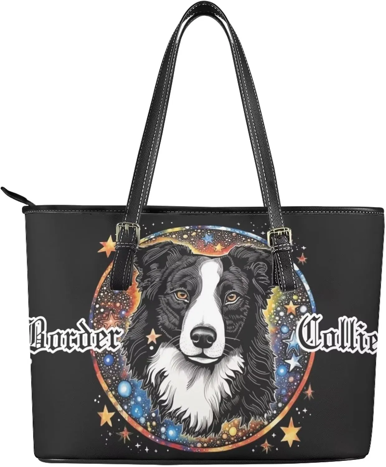 Hobo Tote Bag Purse for Women Boho Ethnic Cats Work Handbags with Zipper, Cow Spots Large Capacity Handle Totes