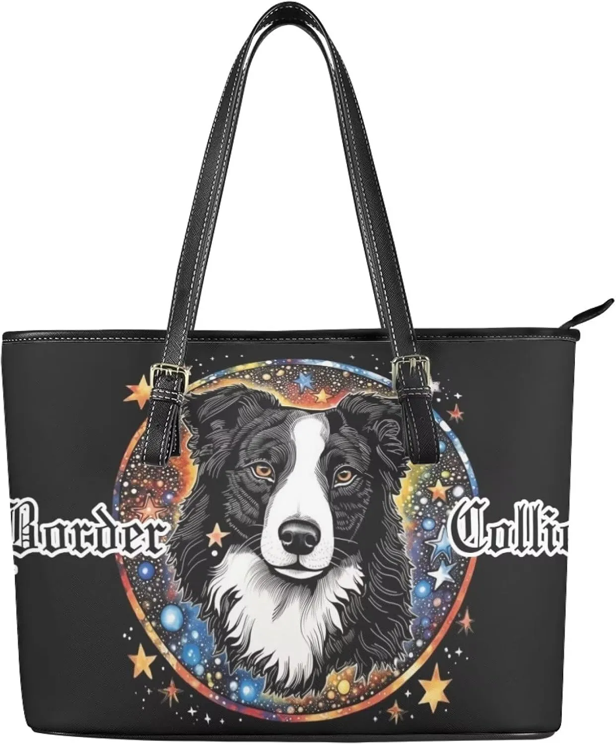 Hobo Tote Bag Purse for Women Boho Ethnic Cats Work Handbags with Zipper, Cow Spots Large Capacity Handle Totes