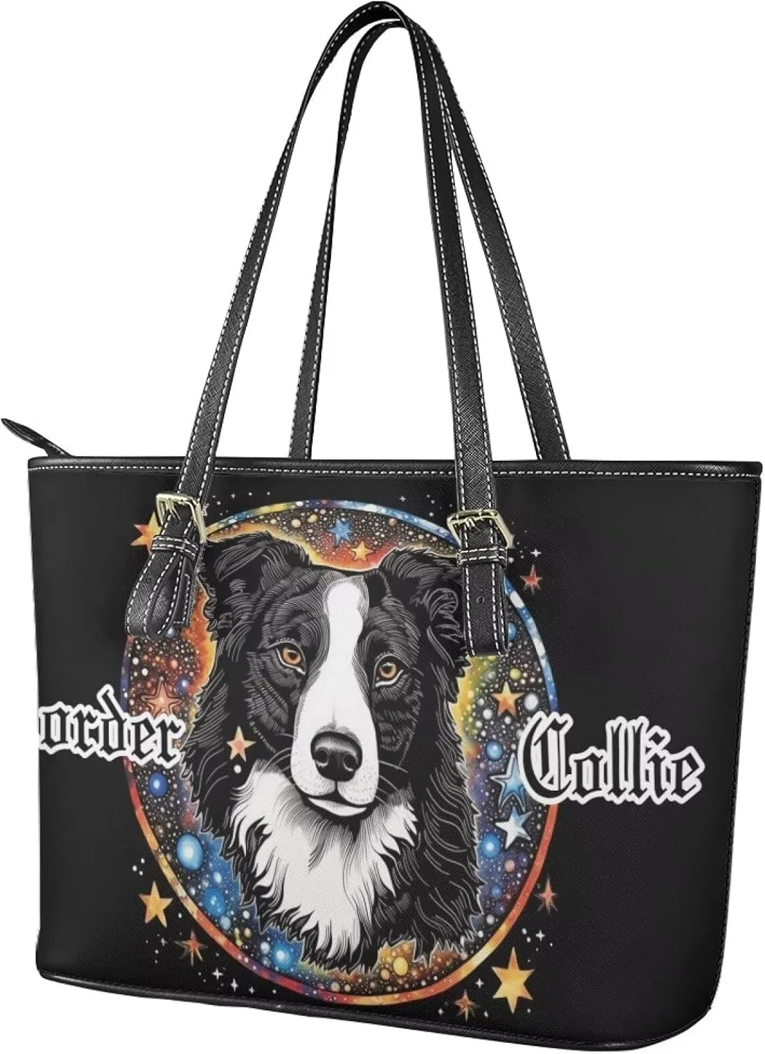 Hobo Tote Bag Purse for Women Boho Ethnic Cats Work Handbags with Zipper, Cow Spots Large Capacity Handle Totes