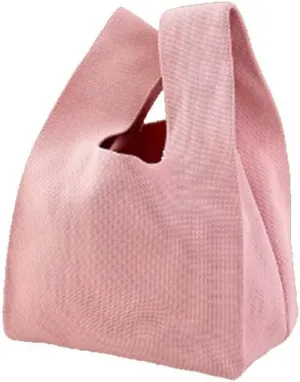 Japanese Style Fashion Cute Handbags, Phone Key Hobos Tie Up Bags, Women's Wrist Totes, Portable Storage Bags,Knot Pouch A09