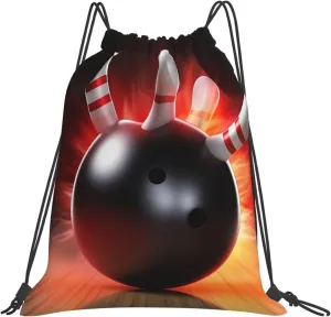 KHiry Drawstring Backpack Waterproof String Bag Bowling Ball Drawstring Sackpack Gym Bag for Man Woman