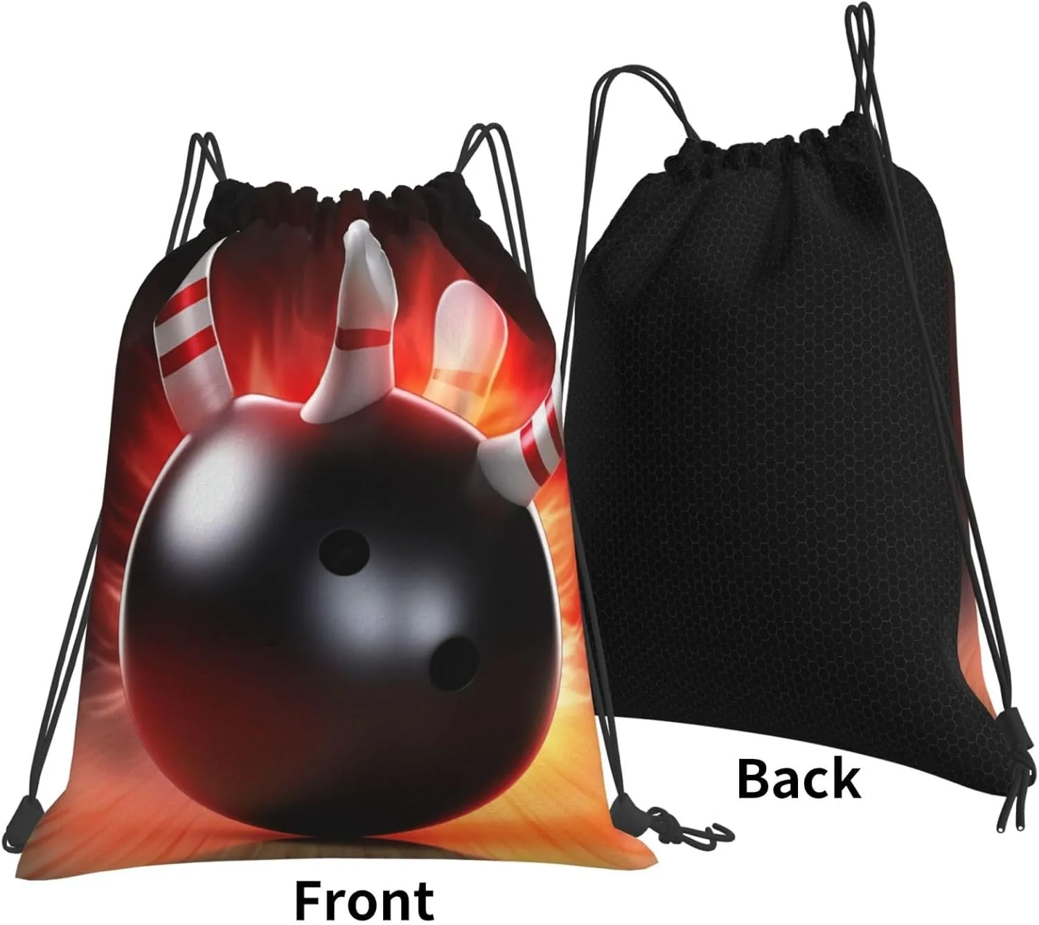 KHiry Drawstring Backpack Waterproof String Bag Bowling Ball Drawstring Sackpack Gym Bag for Man Woman