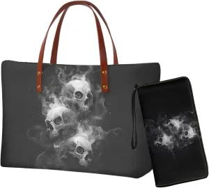 Lightweight Handbag Set of 2,Tote Bag Satchel Purse with Wallet Set for Women,Top Handle Totes for Walking