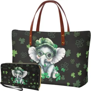 Lightweight Handbag Set of 2,Tote Bag Satchel Purse with Wallet Set for Women,Top Handle Totes for Walking