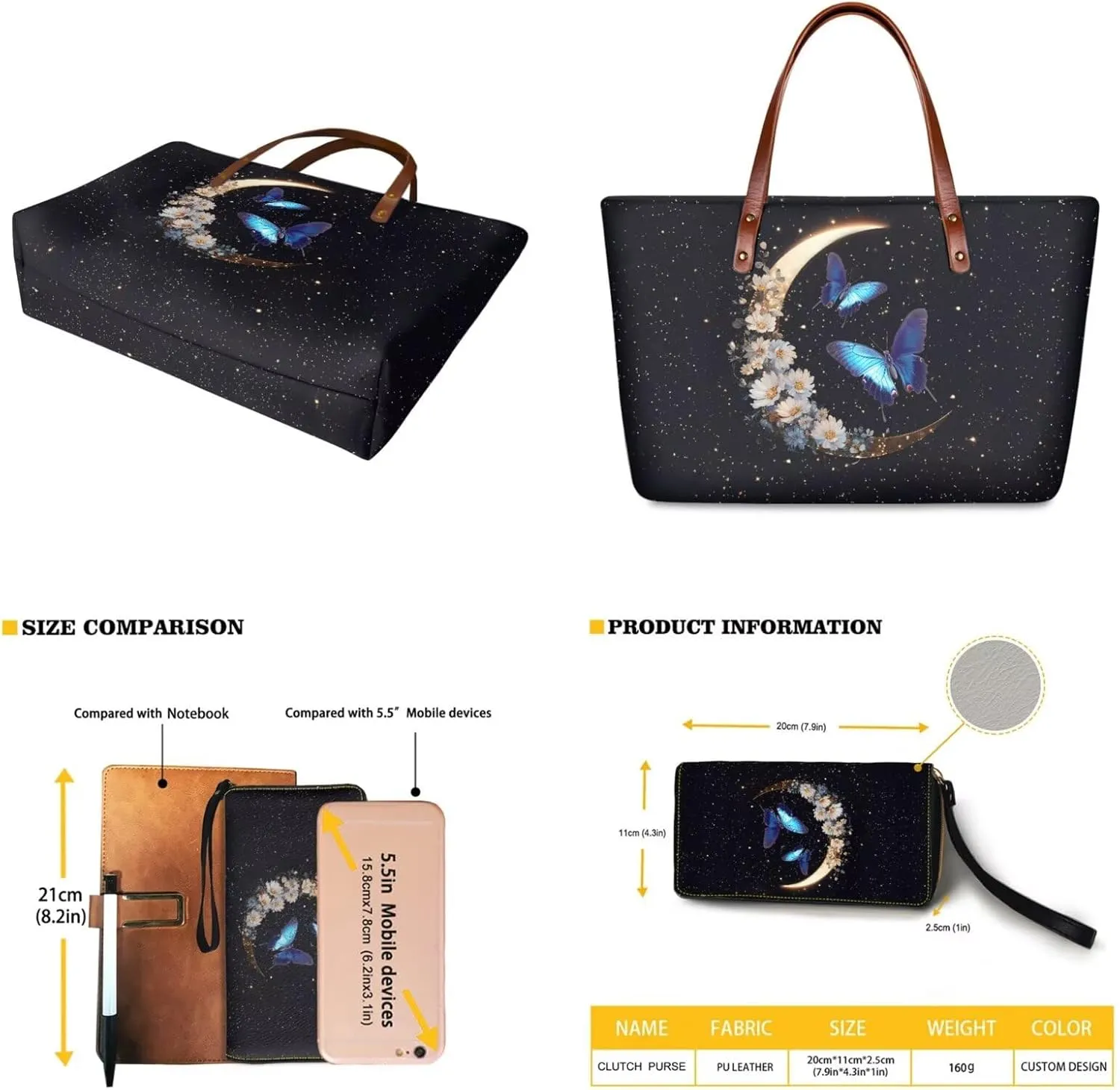 Lightweight Handbag Set of 2,Tote Bag Satchel Purse with Wallet Set for Women,Top Handle Totes for Walking
