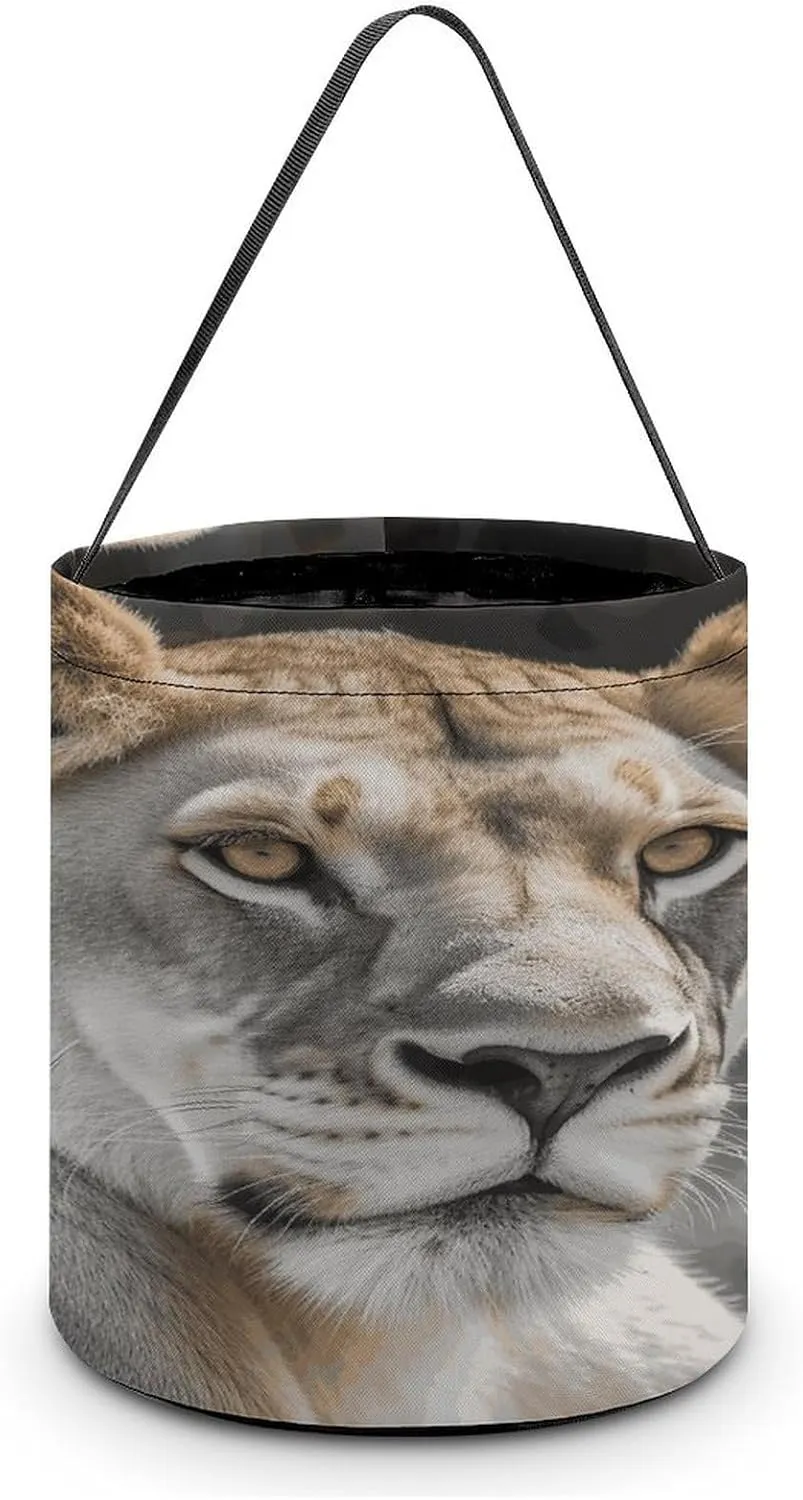 Lioness Halloween Tote Candy Bag Candy Basket Candy Bucket Gift Bag for Halloween Party