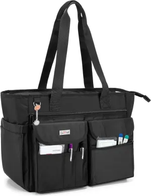 LoDrid Nurse Tote Bag with Bottom Padded Pad, Nurse Bags and Totes for Work with Large Compartment, Bag Only