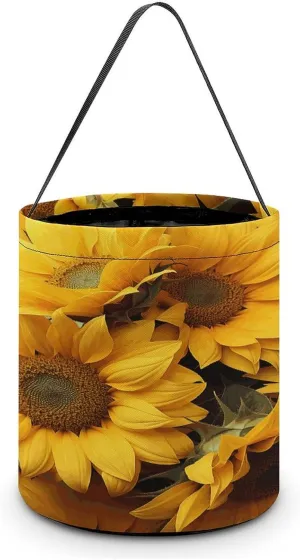 Many Sunflowers Halloween Tote Candy Bag Candy Basket Candy Bucket Gift Bag for Halloween Party