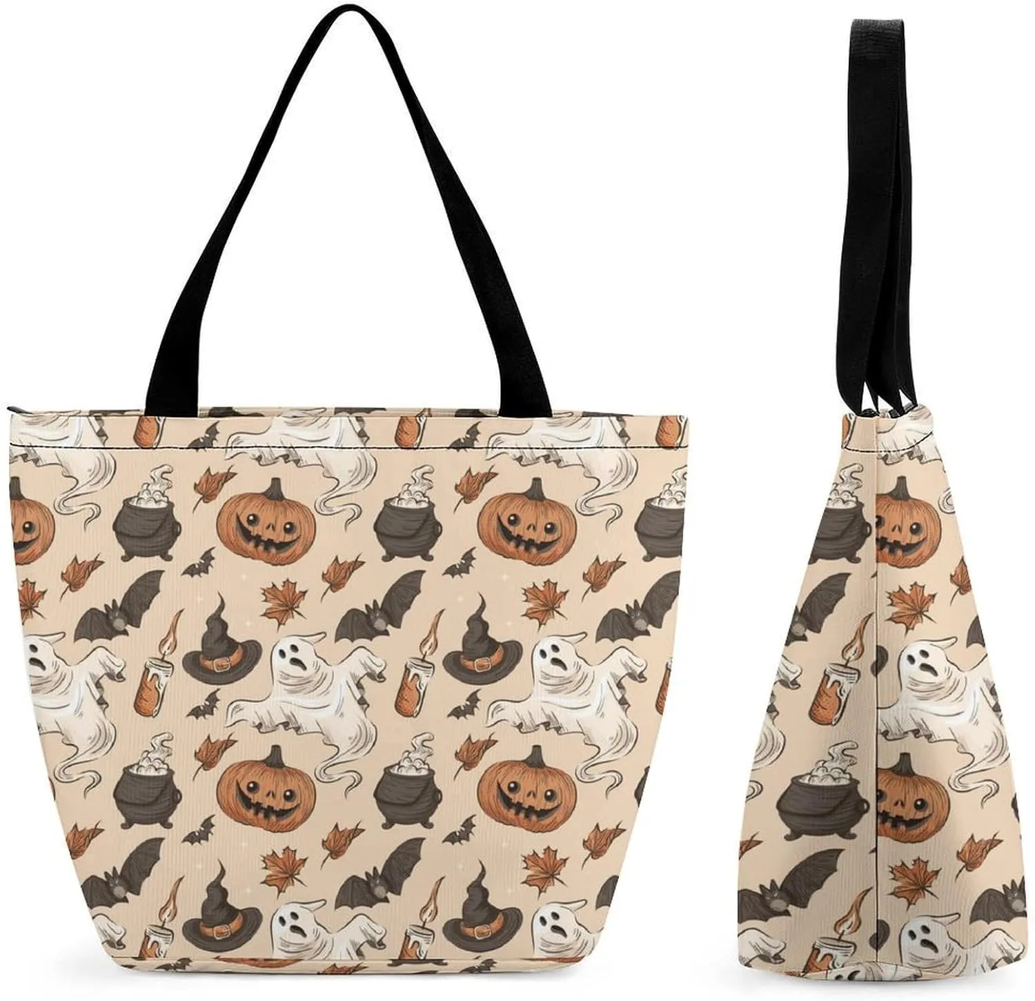 Map Kawaii Hobo Handbags With Zipper Women's Tote Handbags