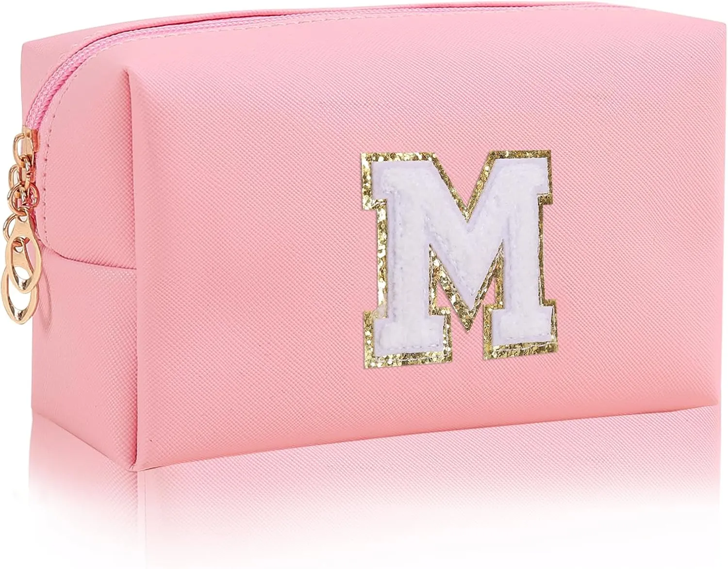 Monogrammed Gift for Women Girls,Preppy Makeup Bag Personalized Initial Cosmetic Bag with Zipper,Cute Makeup Pouch, Waterproof Toiletry Bag,Personalized Gift for GirlBridesmaids