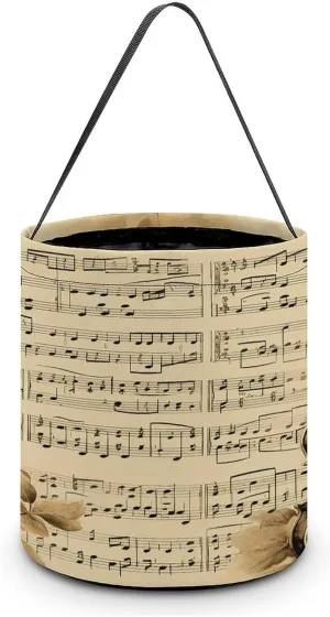 Music Notes Halloween Tote Candy Bag Candy Basket Candy Bucket Gift Bag for Halloween Party
