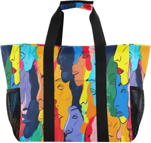 Nander Beautiful Girl Art Painting Foldable Tote Bag Waterproof Sandproof Women Beach Bag Handbag Gym Bag Travel Shopping Bag