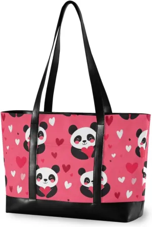 Panda Hotpink Valentine fashion handbags for women with zipper work totes for work with men bolsa para computadora portatil mujer