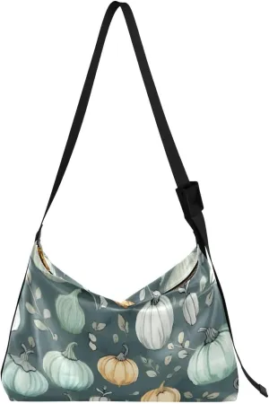 Pumpkins Colorful Tote Bag for Women Large Hobo Bags Crossbody Bag Leather Bags with Adjustable Strap for Women Men