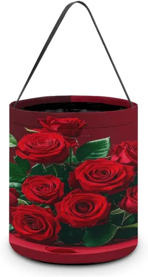 Red And Roses Halloween Tote Candy Bag Candy Basket Candy Bucket Gift Bag for Halloween Party