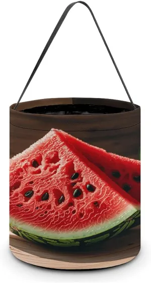 Red Watermelon Halloween Tote Candy Bag Candy Basket Candy Bucket Gift Bag for Halloween Party