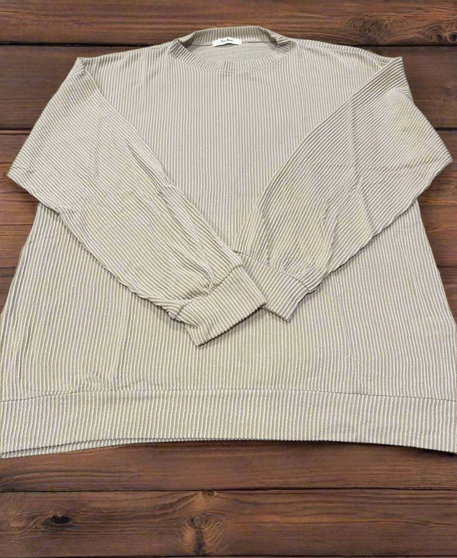 Round Neck Ribbed Sweater Top