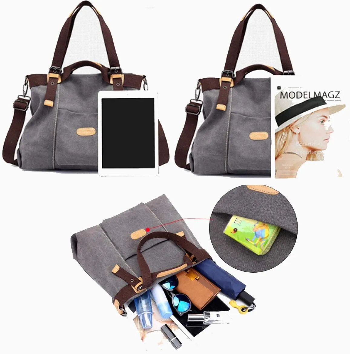 Satchel Purses and Handbags for Women Shoulder Tote Bags Black