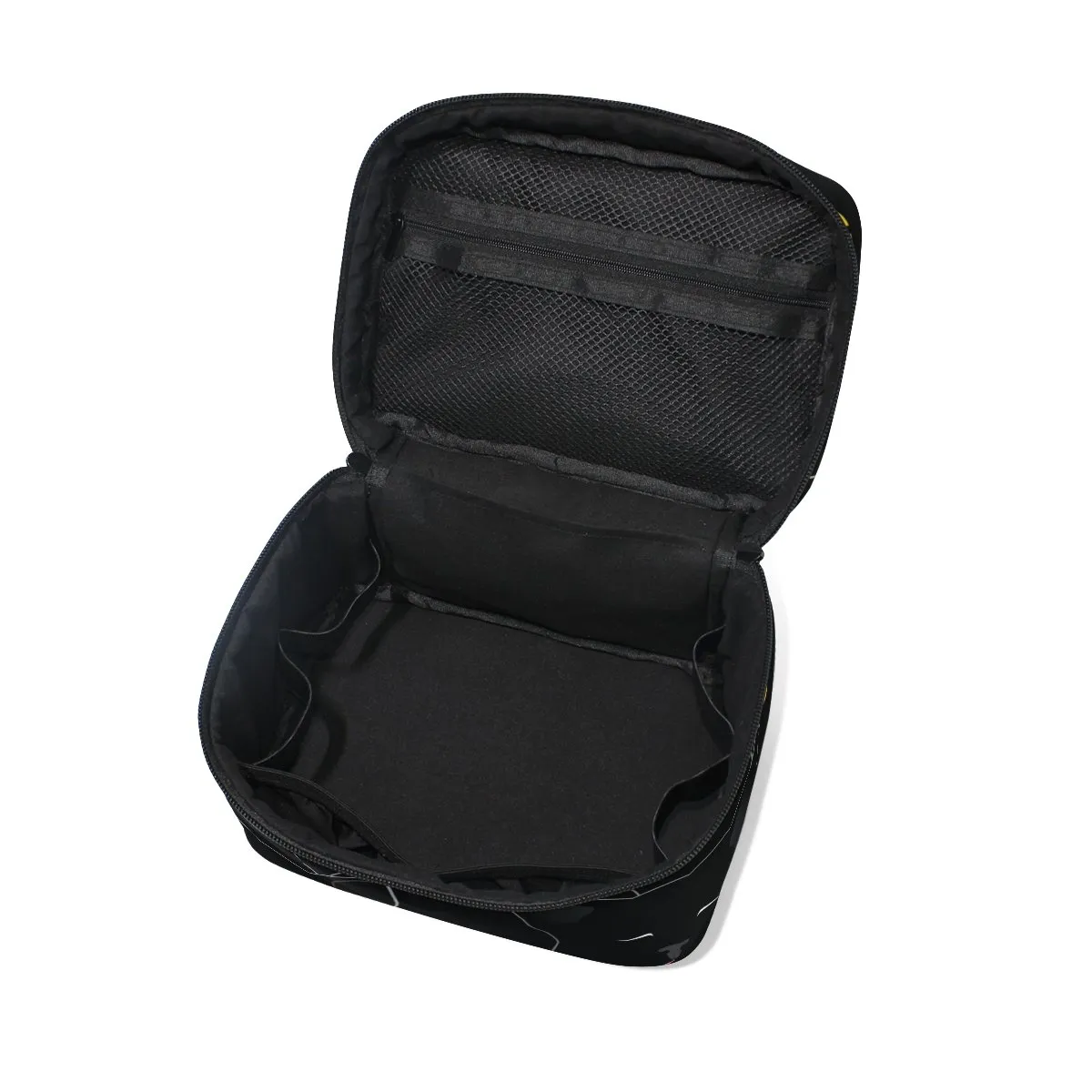 senya Travel Makeup Bags With Zipper Black Cats Pattern Cosmetic Bag Toiletry Bags Train Cases Storage Bags Portable Multifunction Case for Women Girls