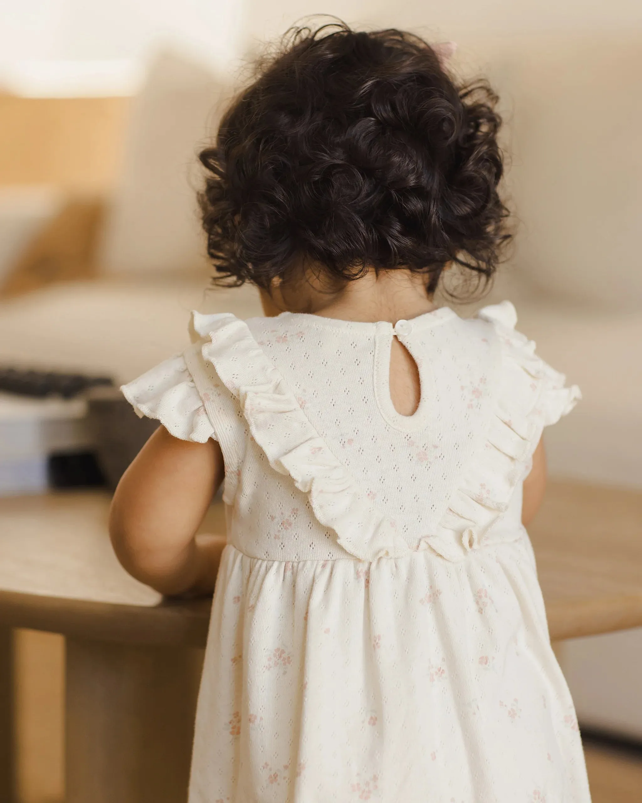 Sleeveless Ruffle V Dress