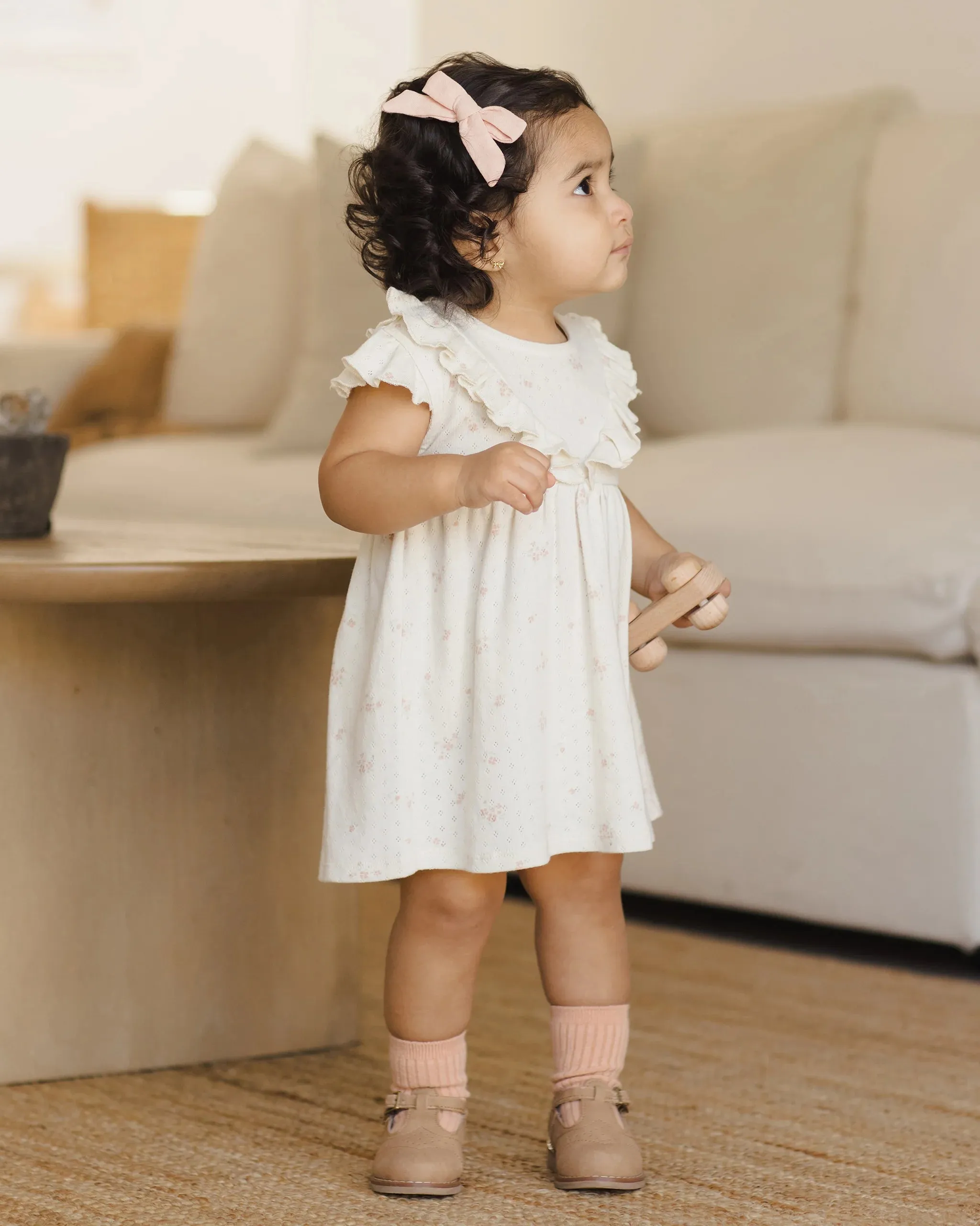 Sleeveless Ruffle V Dress