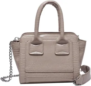 Small Retro Tote Bag for Women Leather Crossbody Bags Chain Shoulder Bag Top Handle Handbag Purses Hobo Totes (Red)