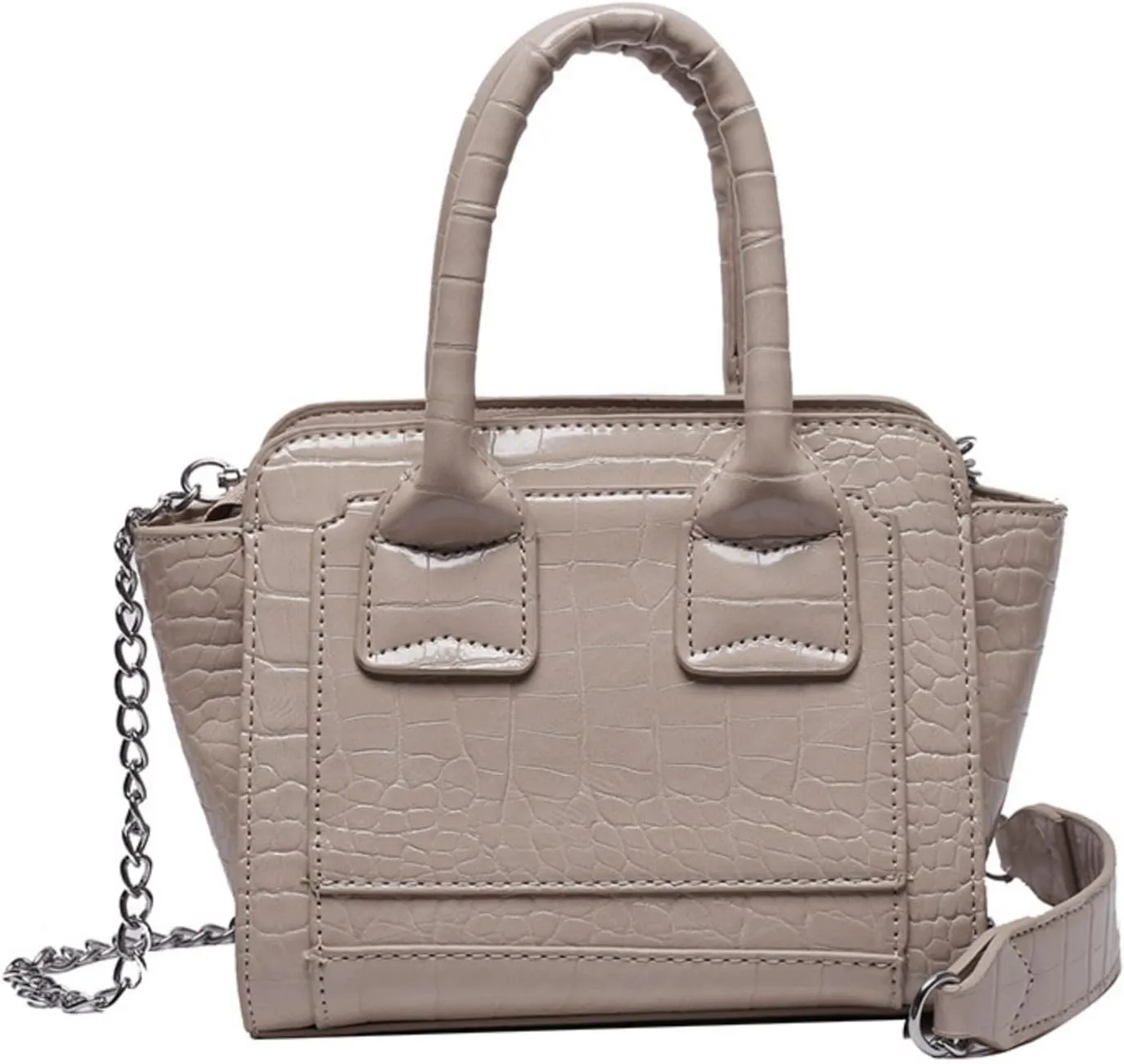 Small Retro Tote Bag for Women Leather Crossbody Bags Chain Shoulder Bag Top Handle Handbag Purses Hobo Totes (Red)