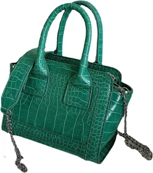 Small Retro Tote Bag for Women Leather Crossbody Bags Chain Shoulder Bag Top Handle Handbag Purses Hobo Totes (Red)