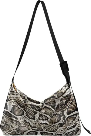 Snake Skin Texture Design Soft PU Leather Hobo Bags Large Crossbody Purses Art Animal Print Single Women Purse