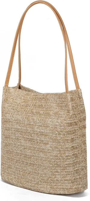 Straw Beach Bag Straw Bag Tote Buckets Totes Beach Women Shoulder Bag Beach Tote Bag Summer Handbag Straw Woven Purse