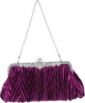 Straw Clutch Purse for Women Satin Evening Bag Clutch Bag for Wedding Detachable Chain