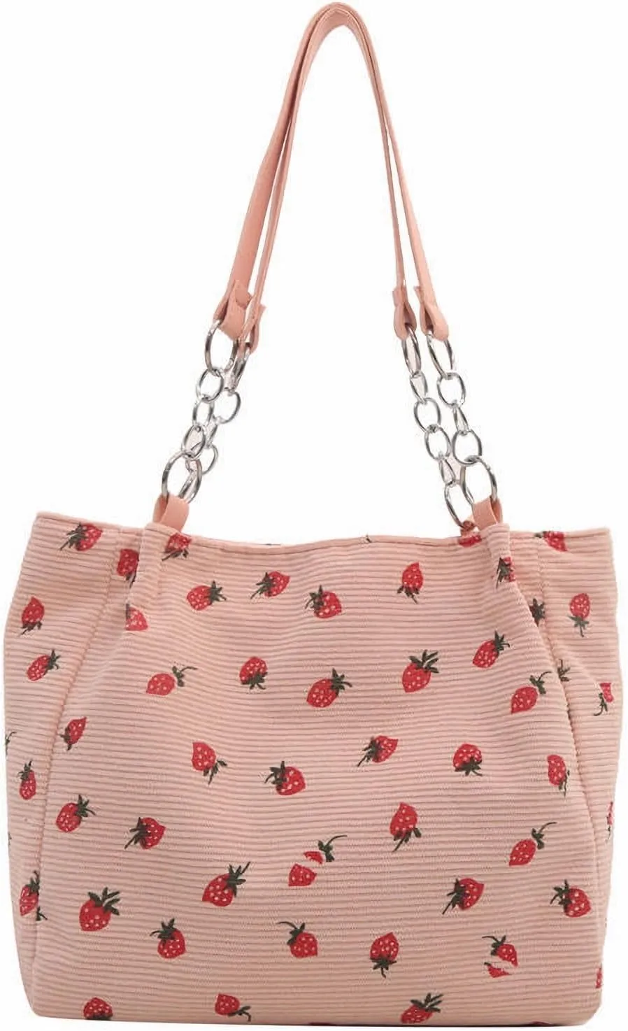 Strawberry Tote Bag Cute Aesthetic Canvas Tote Bag for Women Cloth Cotton Totes Bag for Work Beach Shopping Gift