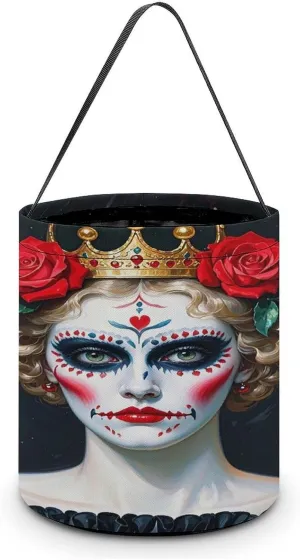 The Rose of Terror Halloween Tote Candy Bag Candy Basket Candy Bucket Gift Bag for Halloween Party