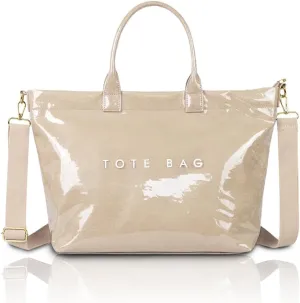 Tote Bag for Women PVC Clear Totes Bags Large Plastic Carry All Bag Crossbody Shoulder Handbag Hobo for Work Travel