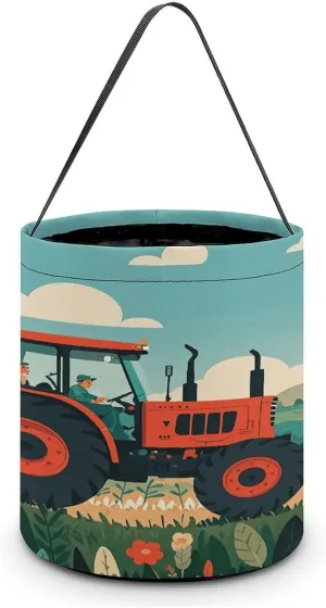 Tractor Farming Halloween Tote Candy Bag Candy Basket Candy Bucket Gift Bag for Halloween Party