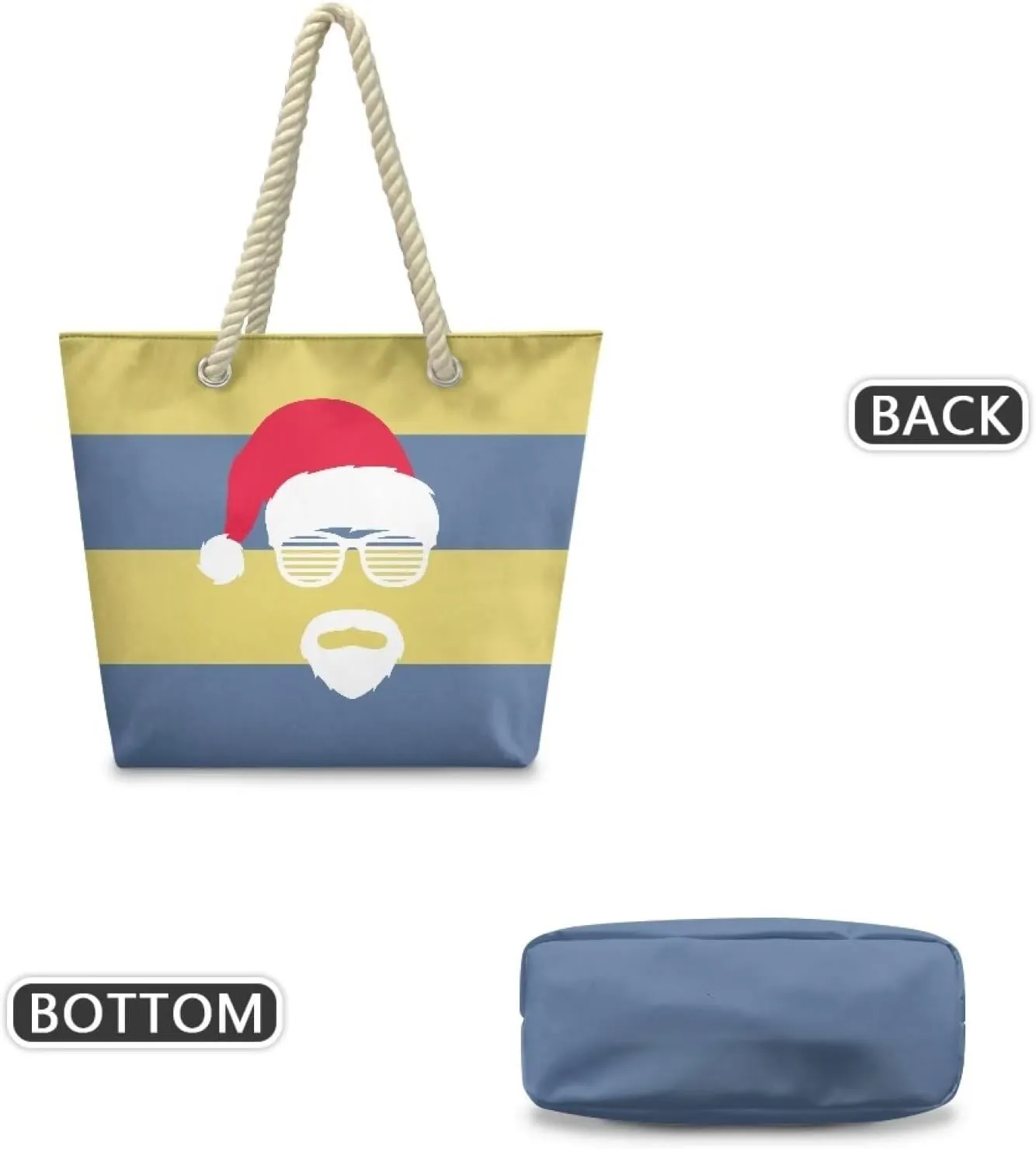 Vacation Beach Bag for Ladiess Women Medium Casual Travel Tote Bag Swim Pool Totes Bag with Hemp Rope Handle