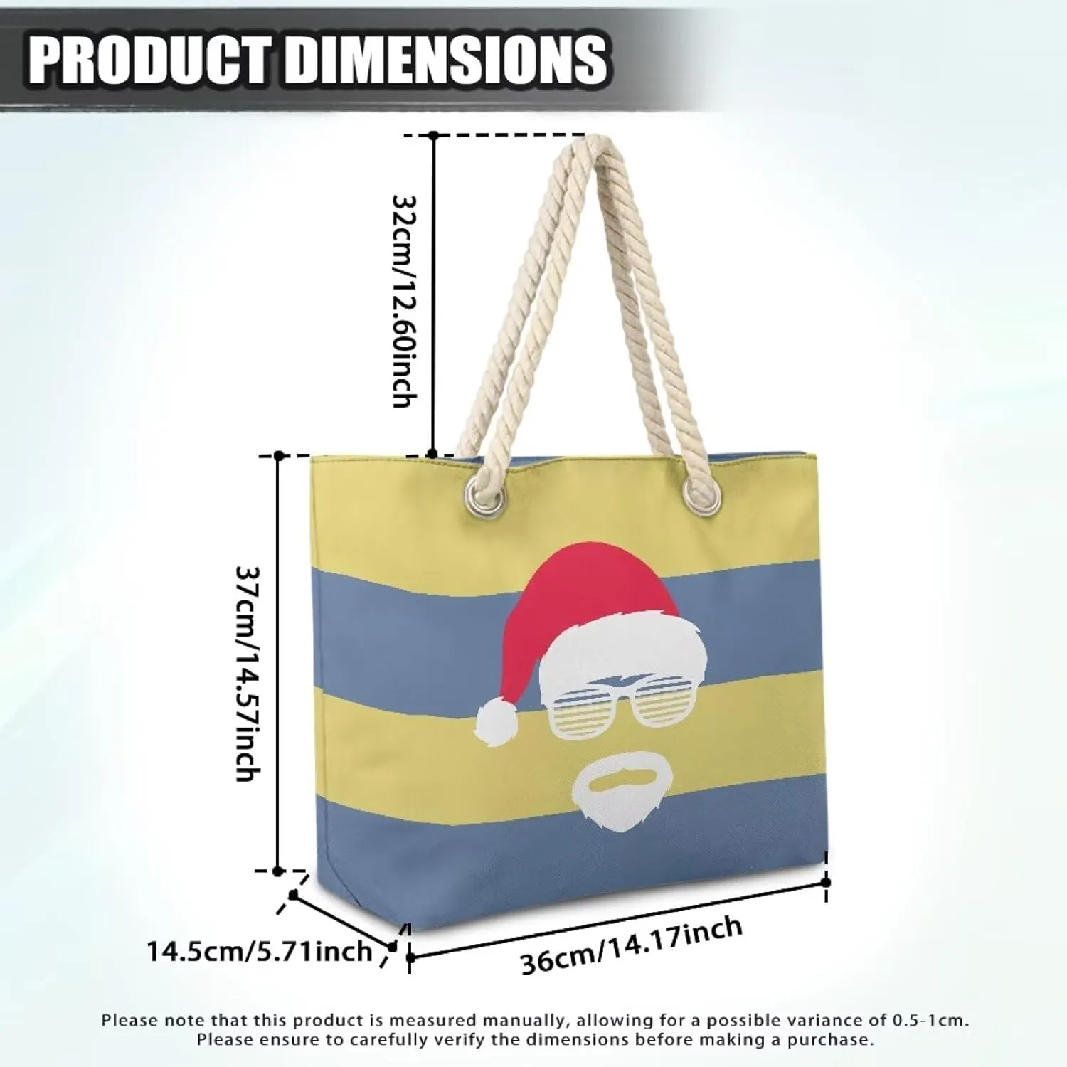 Vacation Beach Bag for Ladiess Women Medium Casual Travel Tote Bag Swim Pool Totes Bag with Hemp Rope Handle