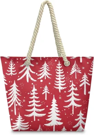 Vacation Beach Bag for Ladiess Women Medium Casual Travel Tote Bag Swim Pool Totes Bag with Hemp Rope Handle