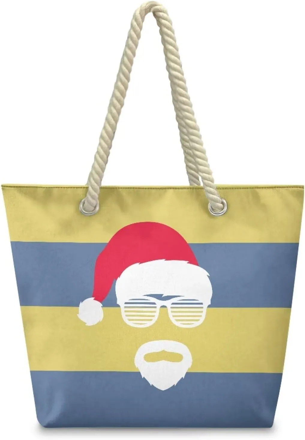 Vacation Beach Bag for Ladiess Women Medium Casual Travel Tote Bag Swim Pool Totes Bag with Hemp Rope Handle