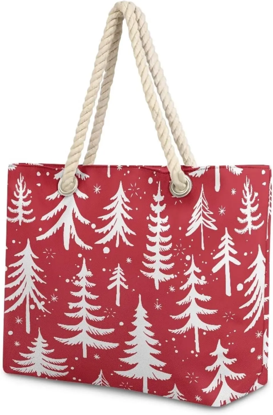 Vacation Beach Bag for Ladiess Women Medium Casual Travel Tote Bag Swim Pool Totes Bag with Hemp Rope Handle