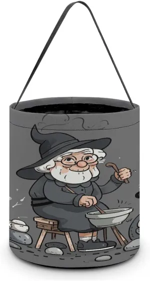 Weird Witch Halloween Tote Candy Bag Candy Basket Candy Bucket Gift Bag for Halloween Party
