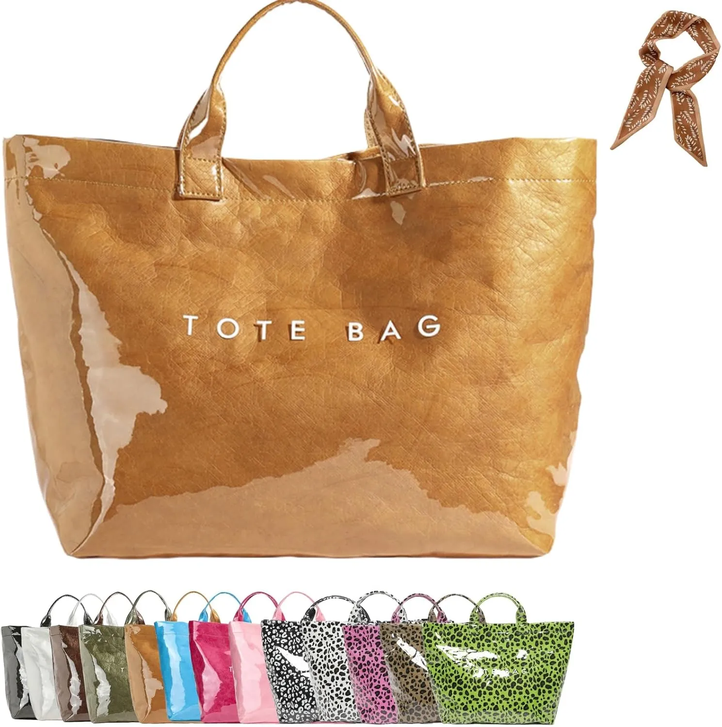 Women's Letters Print Tote Bag, Women Pvc Tote Bag, Top Handle Clear Hobo Handbag, Large Work Plastic Totes Bags
