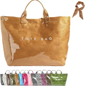 Women's Letters Print Tote Bag, Women Pvc Tote Bag, Top Handle Clear Hobo Handbag, Large Work Plastic Totes Bags