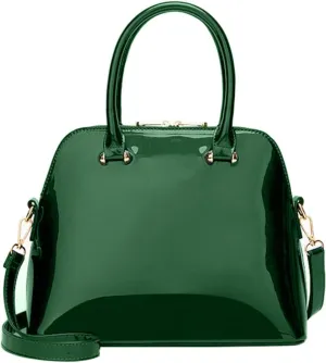 ZiMing Women Dome Satchel Bag Patent Leather Handbag Purse Top Handle Bag Ladies Shoulder Crossbody Bags Totes