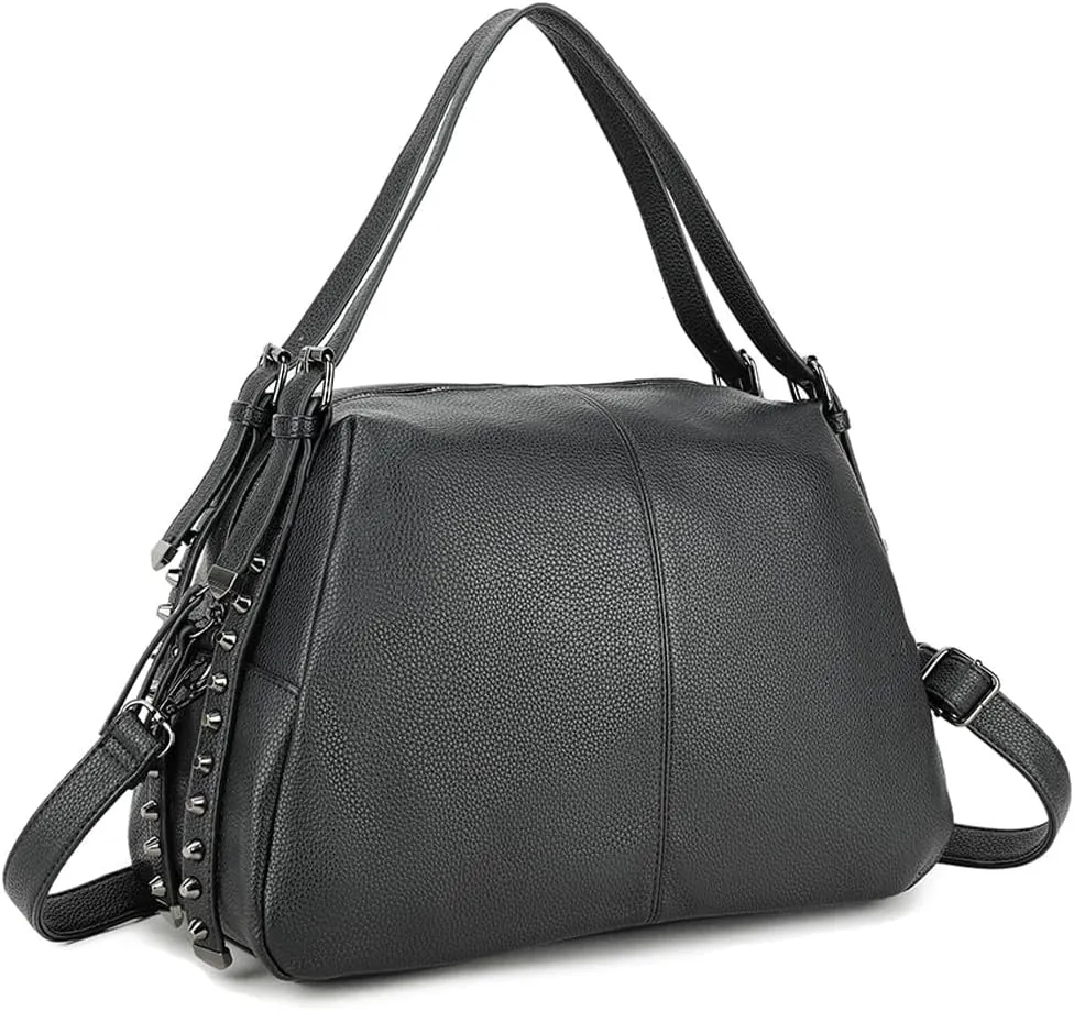 ZiMing Womens Handbags Tote Bag Vegan Leather Satchel Handbag Ladies Shoulder Bag Crossbody Bag Vintage Rivet Totes Purse