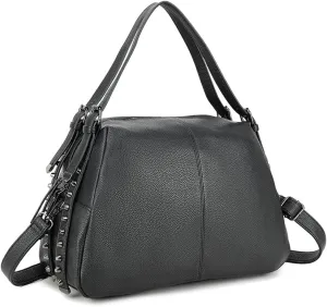 ZiMing Womens Handbags Tote Bag Vegan Leather Satchel Handbag Ladies Shoulder Bag Crossbody Bag Vintage Rivet Totes Purse